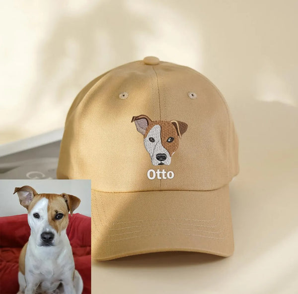 Personalized Embroidered Pet Photo Hat – Custom Dog & Cat Baseball Cap, Special Gift for Pet Lovers, Perfect for Any Special Day