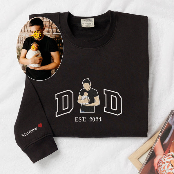 Custom Embroidered Portrait for Father t-shirt, hoodie and sweatshirt