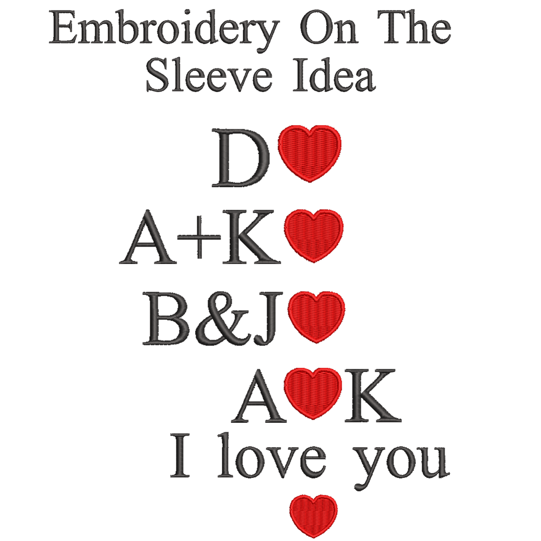 Custom Embroidered Sweatshirt sleeve idea