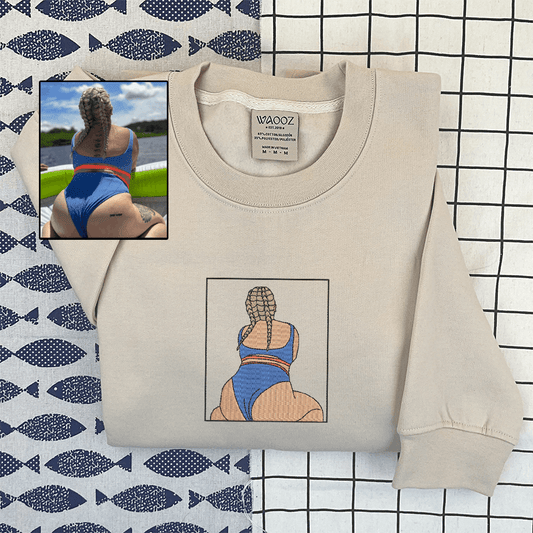 Custom Embroidered Sweatshirt Portrait Spicy Picture Gift For Him